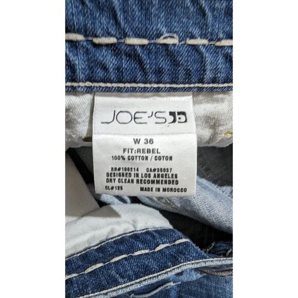 Joe's Mens Rebel Fit Jeans Sanford Wash 100% Cotton Size 36 - Picture 5 of 6
